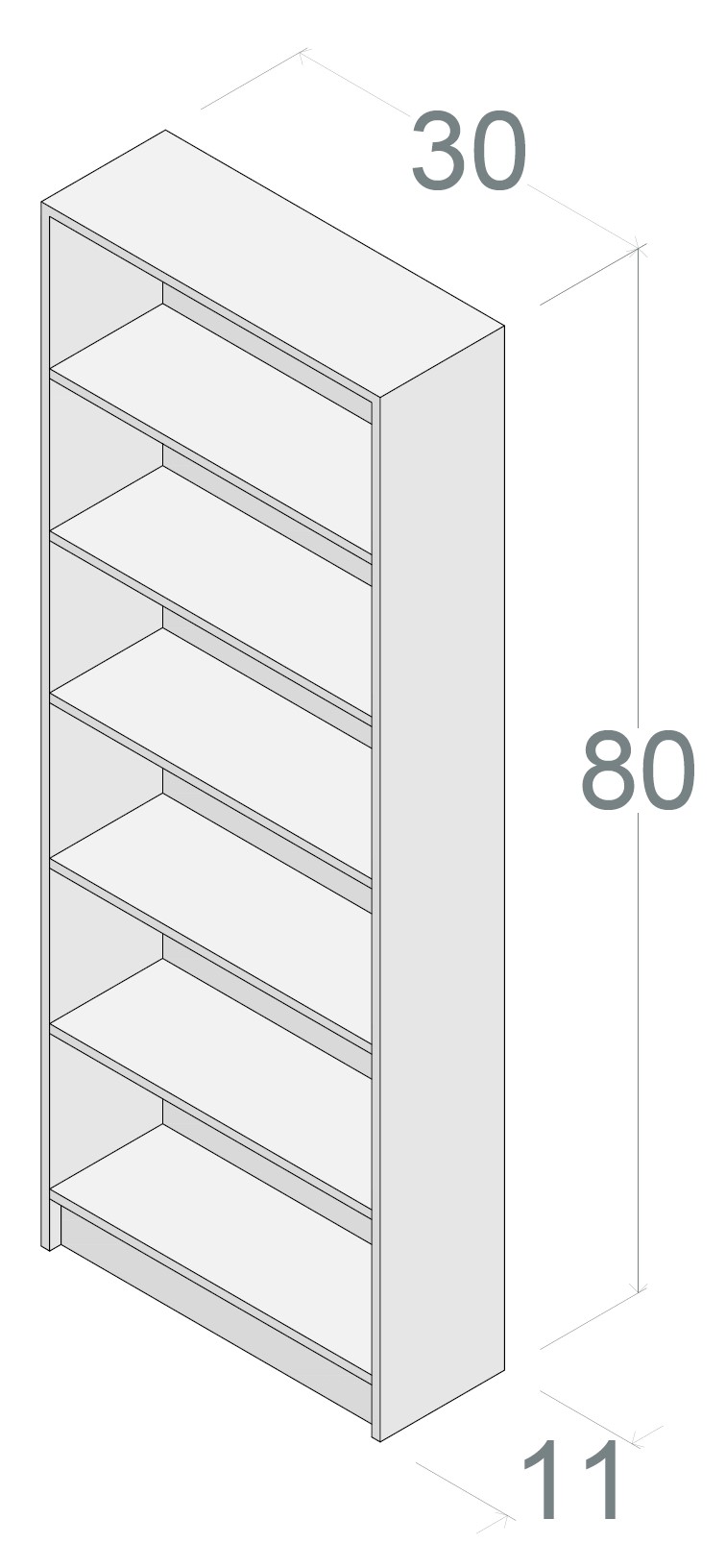 30x80 Bookcase